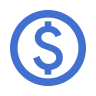 Vector of a dollar sign in a circle. Represents developing the marketing and sales plan.